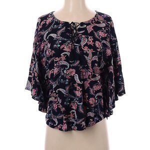 NWT Lucky Brand Size Small Short Bell-Sleeved Loose Crop Top